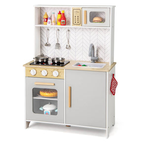 Kids Kitchen Playset, Pretend Play Kitchen Set with Lights & Sounds
