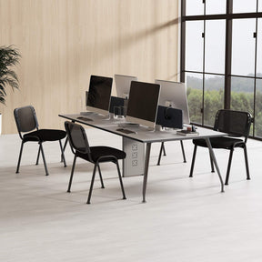 Set of 5 Office Desk Chairs Waiting Room Chair Stackable Reception Guest Chair