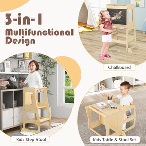 3-in-1 Foldable Kitchen Standing Tower for Toddlers