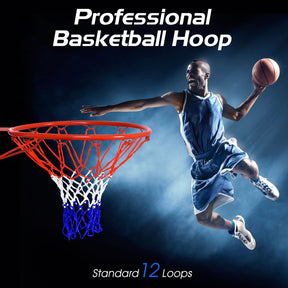 46 CM Basketball Rim Replacement, Heavy-Duty Wall Mounted 18“ Basketball Hoop Net
