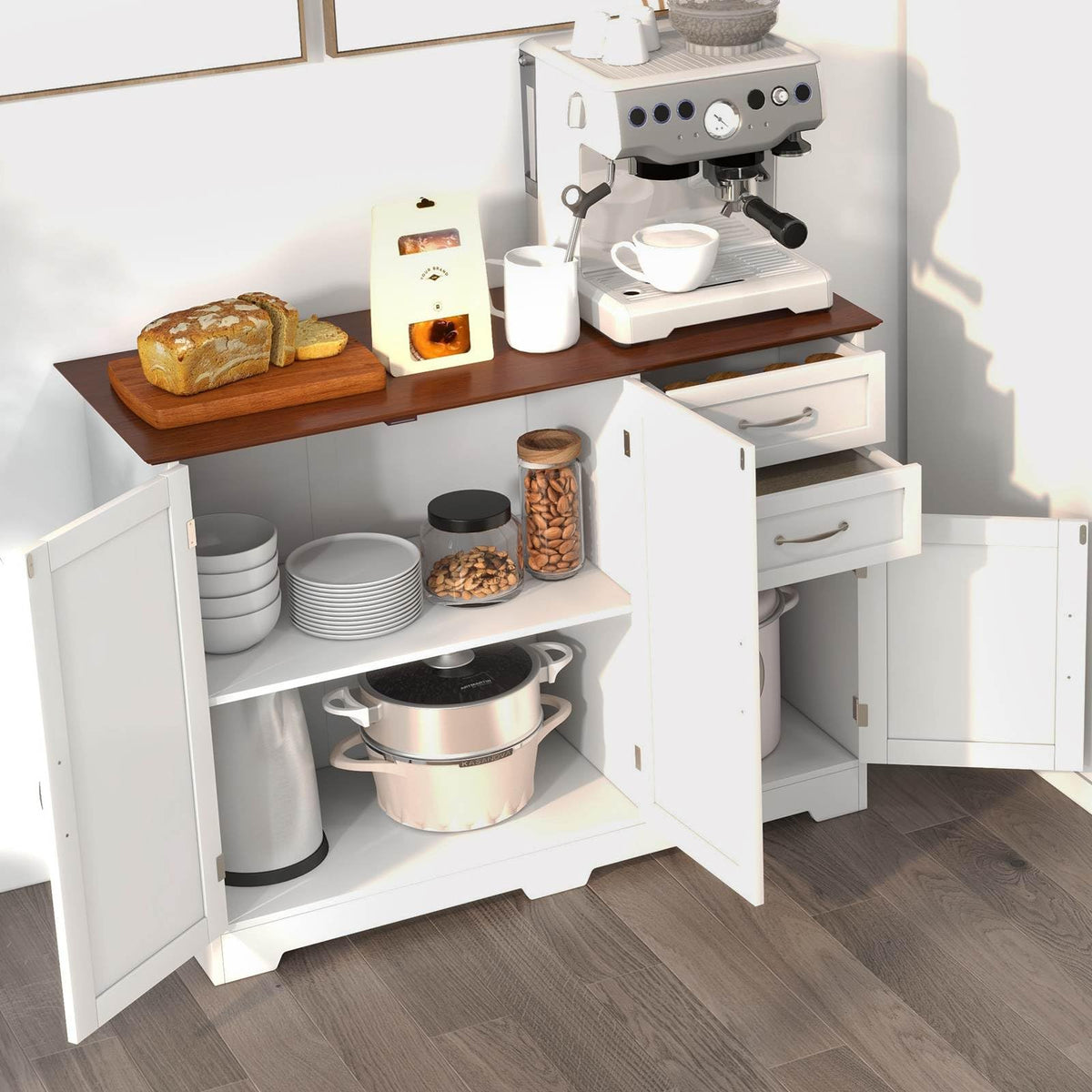 Giantex Kitchen Buffet Cabinet, Modern Storage Cabinet with with 2-Door Cabinet and 2 Drawers