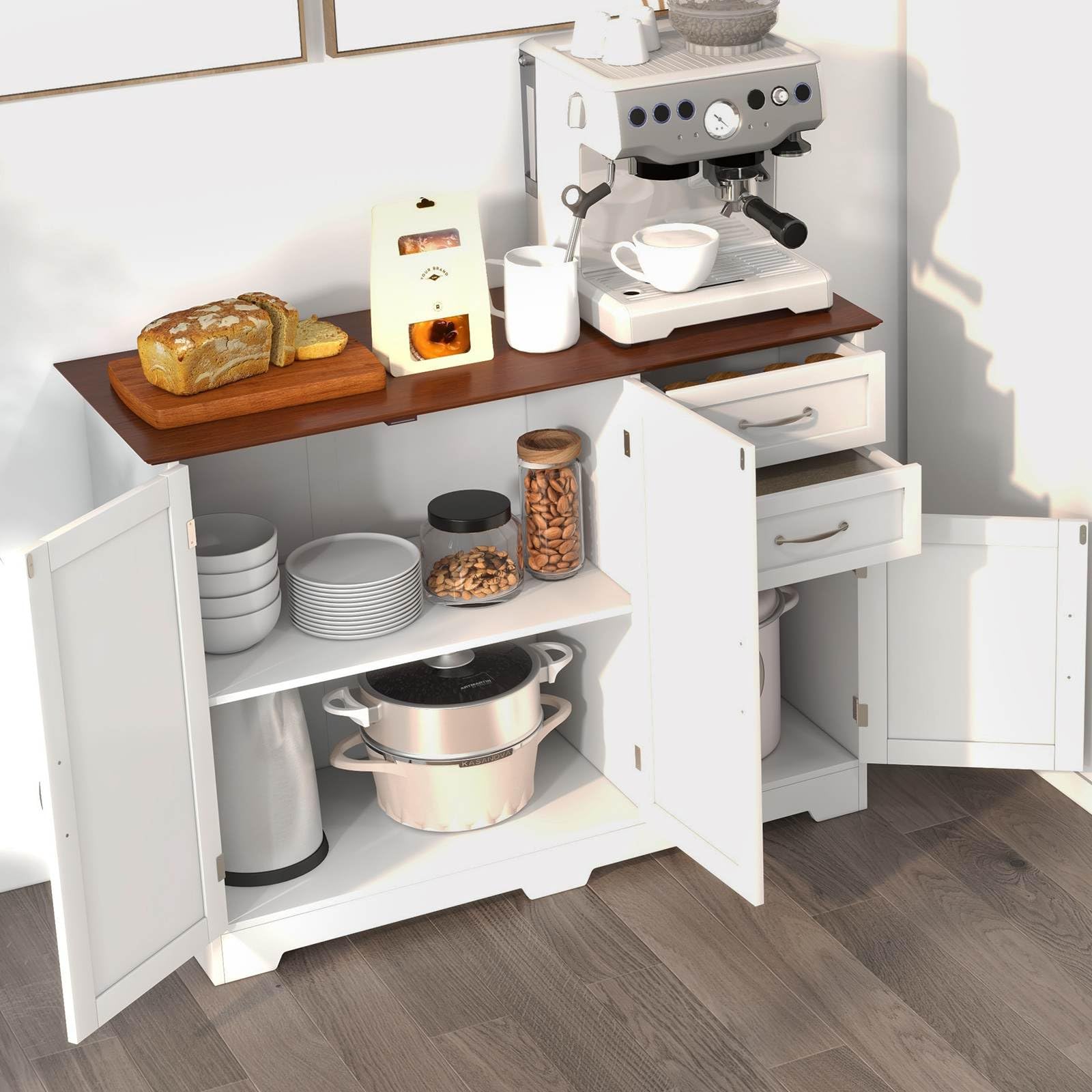 Giantex Kitchen Buffet Cabinet, Modern Storage Cabinet with with 2-Door Cabinet and 2 Drawers