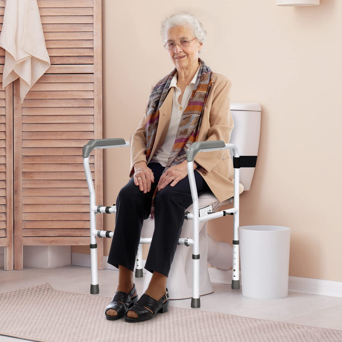 Giantex Toilet Safety Handrail, Upgraded Bathroom Grab Bars