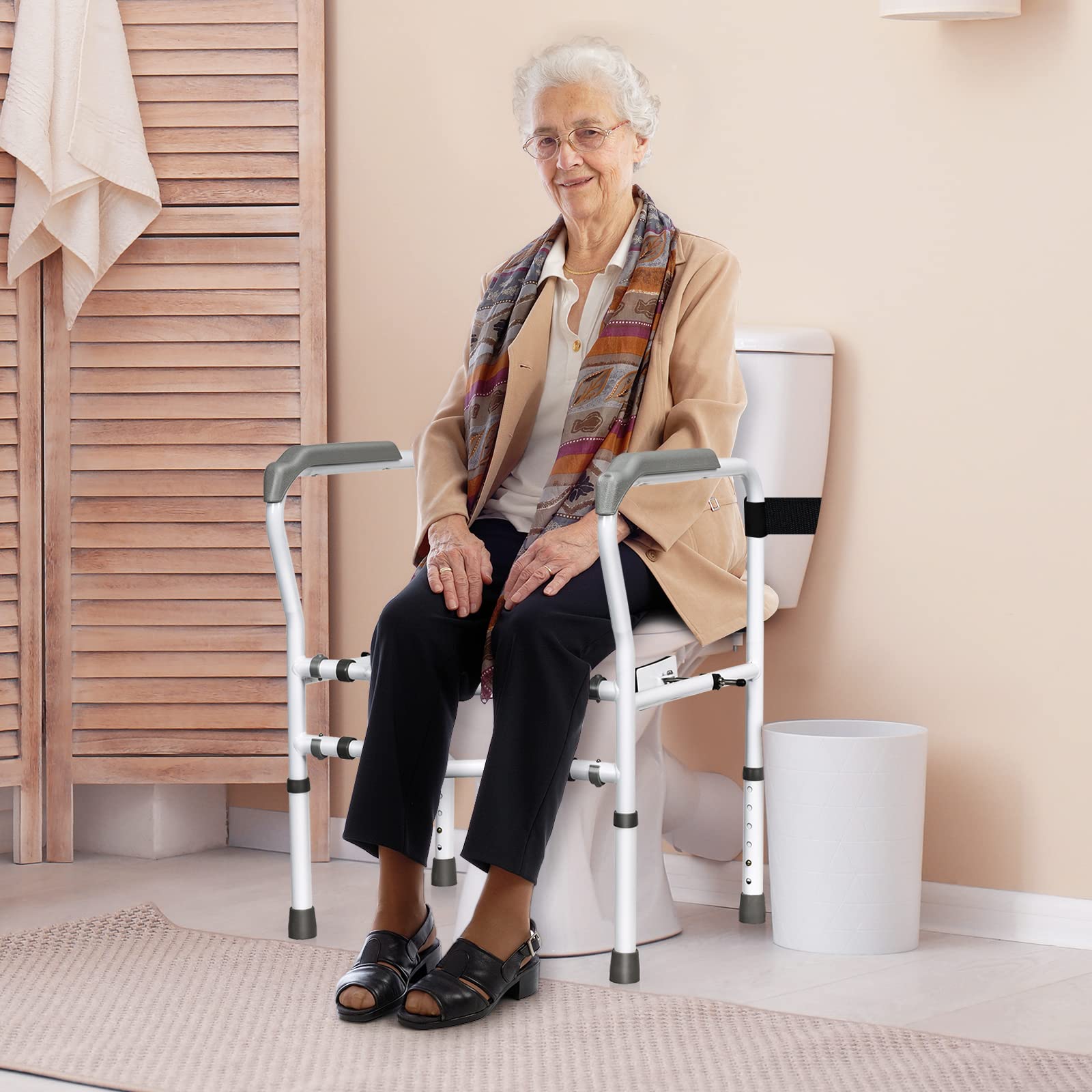Giantex Toilet Safety Handrail, Upgraded Bathroom Grab Bars