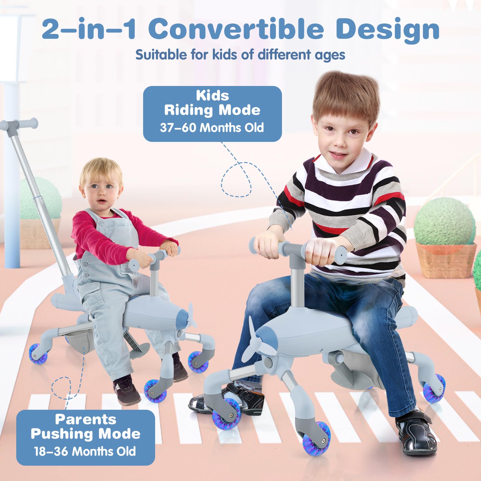 HONEY JOY 2-in-1 Kids Ride-on Push Car