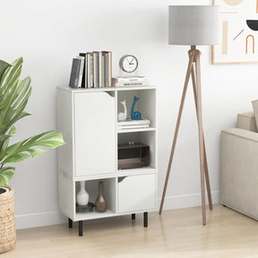 Giantex Stackable Bookcase, Combination Lattice Cabinet, Floor Open Bookshelf w/Adjustable Shelf & Cubes