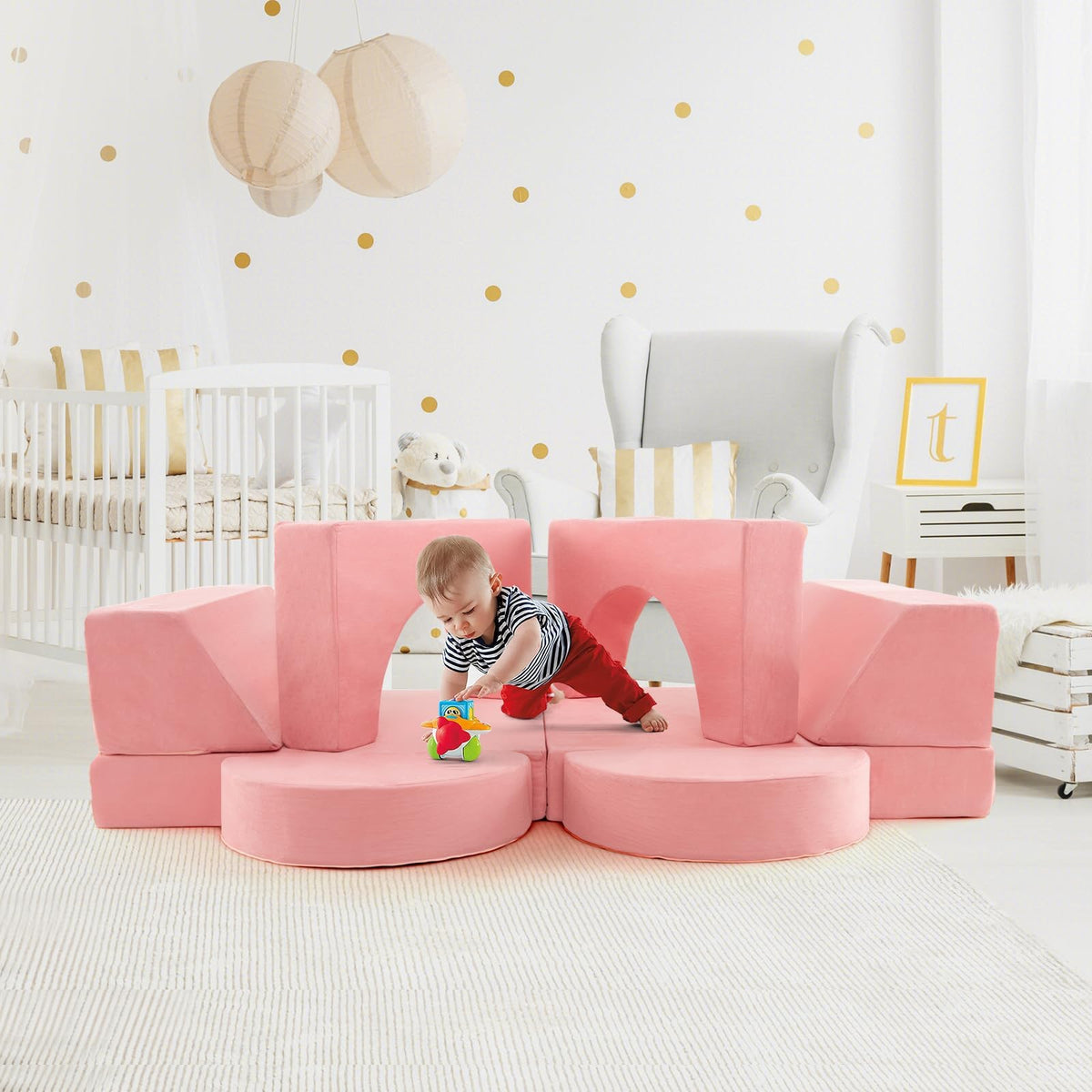 HONEY JOY 8 PCS Kids Play Sofa
