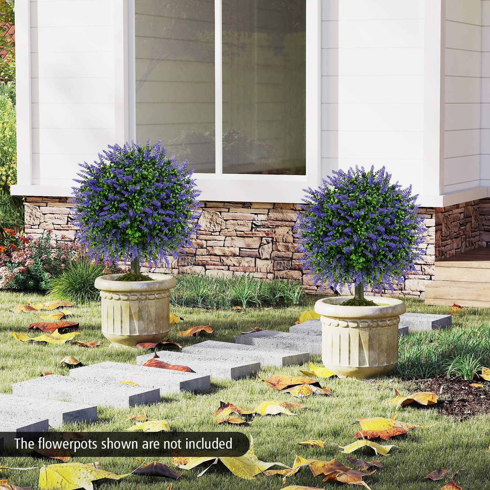 2PCS Artificial Lavender Topiary Ball Trees