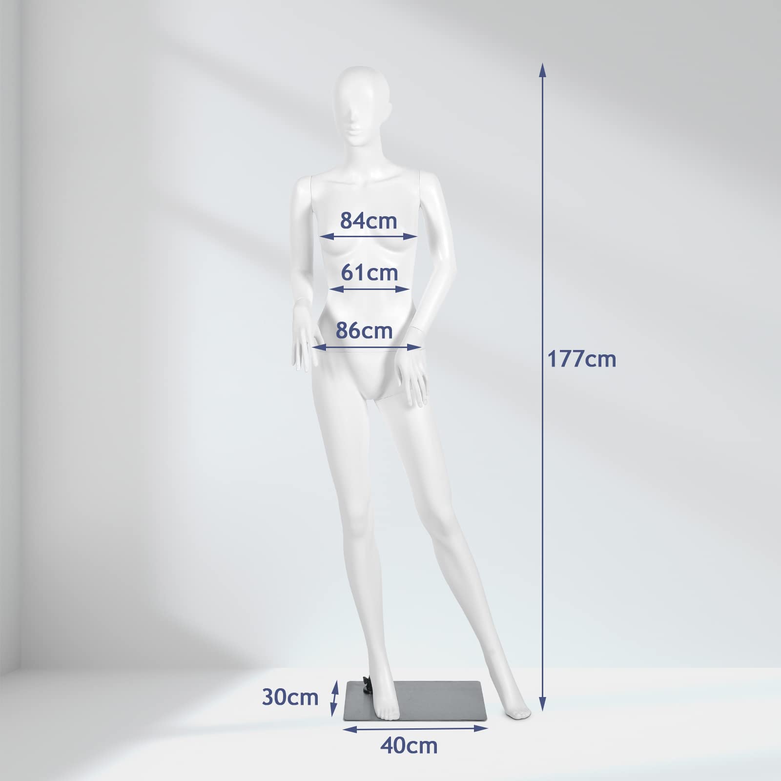 177 cm Female Mannequin, Adjustable & Detachable Manikin with Stable Iron Base