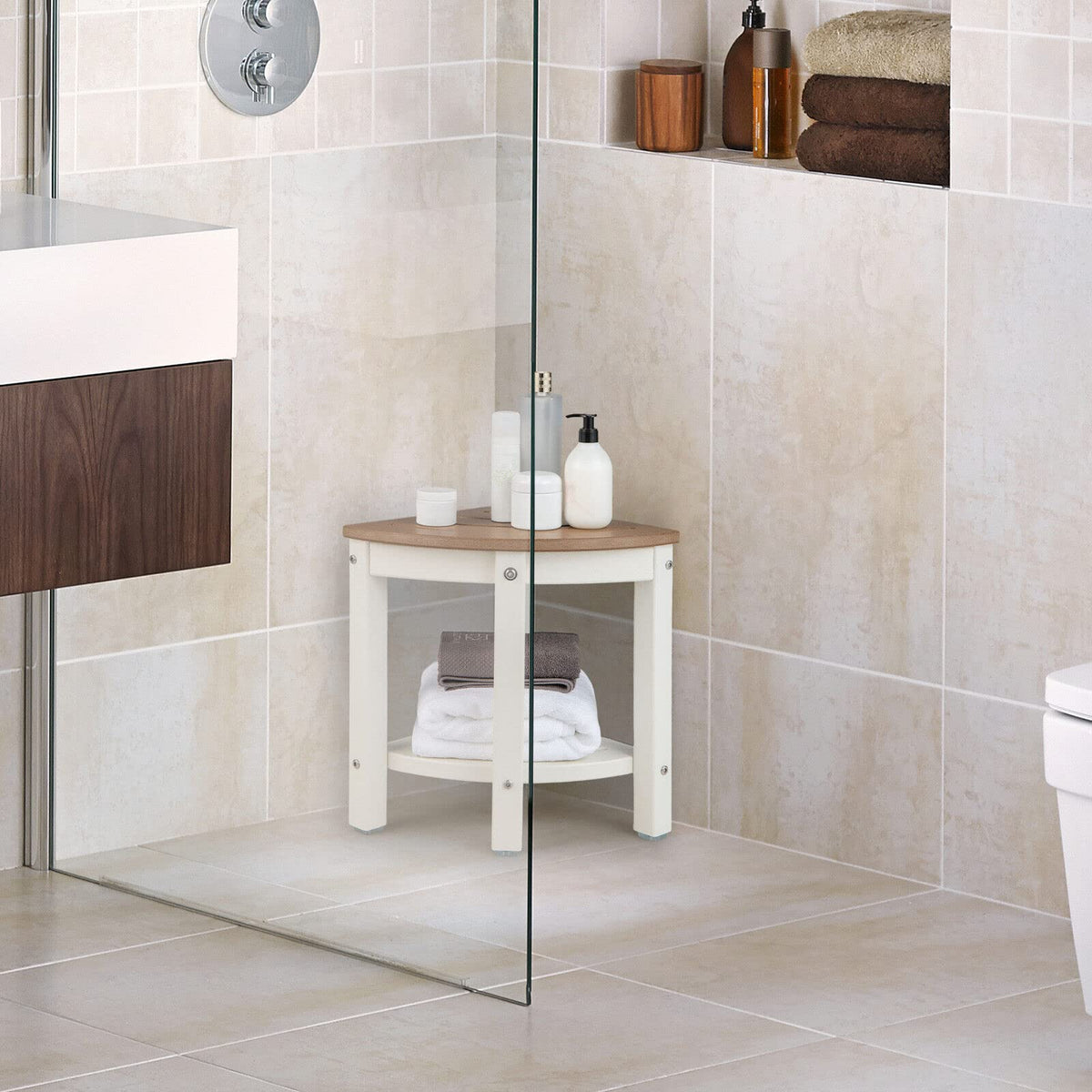 Giantex Corner Shower Bench Stool