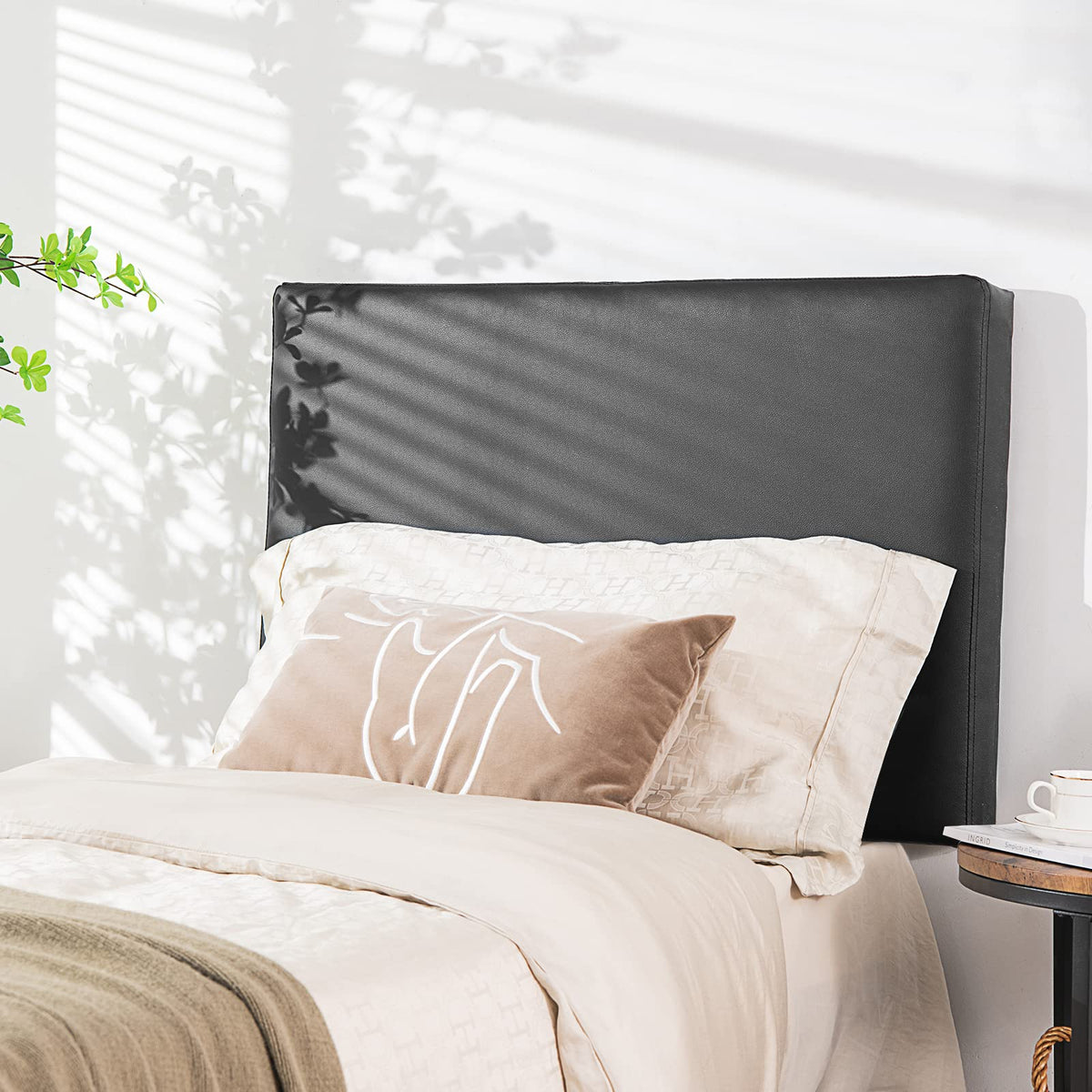 Giantex Wall-Mounted Headboard, Modern PU Leather Upholstered Headboard