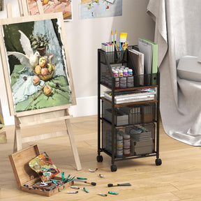 Rolling File Utility Cart w/ 2 Drawers, Lockable Wheels for Home Office