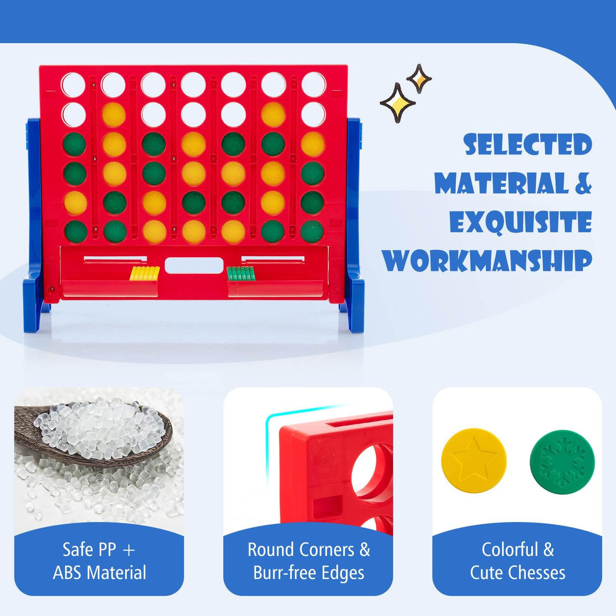 Jumbo 4-to-Score Connect Game Set w/Carrying Bag & 42 Chesses