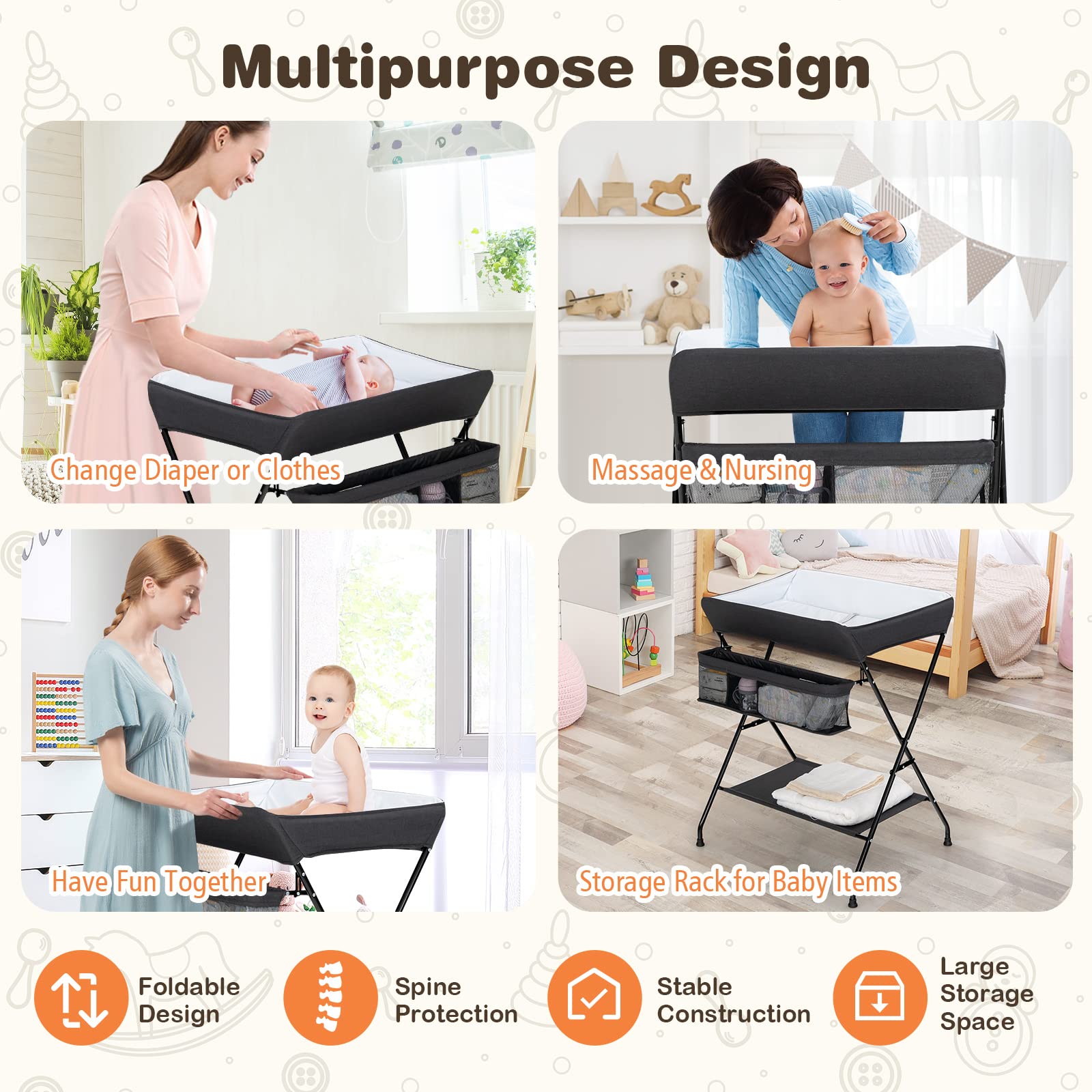 BABY JOY Baby Portable Changing Table