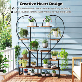 6-Tier Metal Plant Stand, Heart-Shape Ladder Plant Shelves, 2 Pack