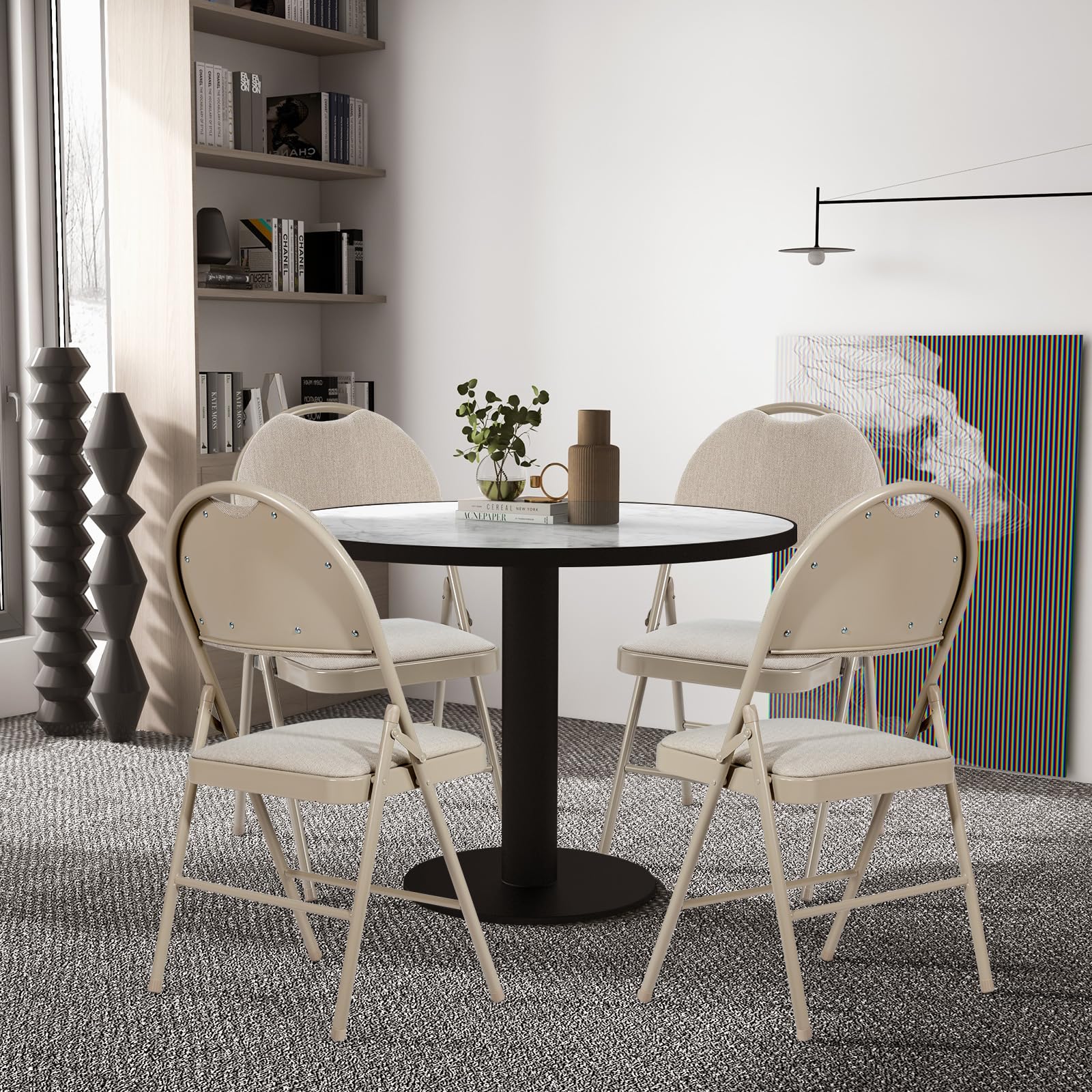 6 Pieces Foldable Chairs, Portable Folding Chairs
