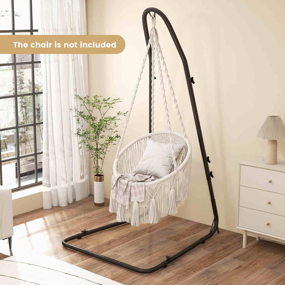 Hammock Chair Stand, Adjustable Swing Chair Stand with Heavy-Duty Steel Frame