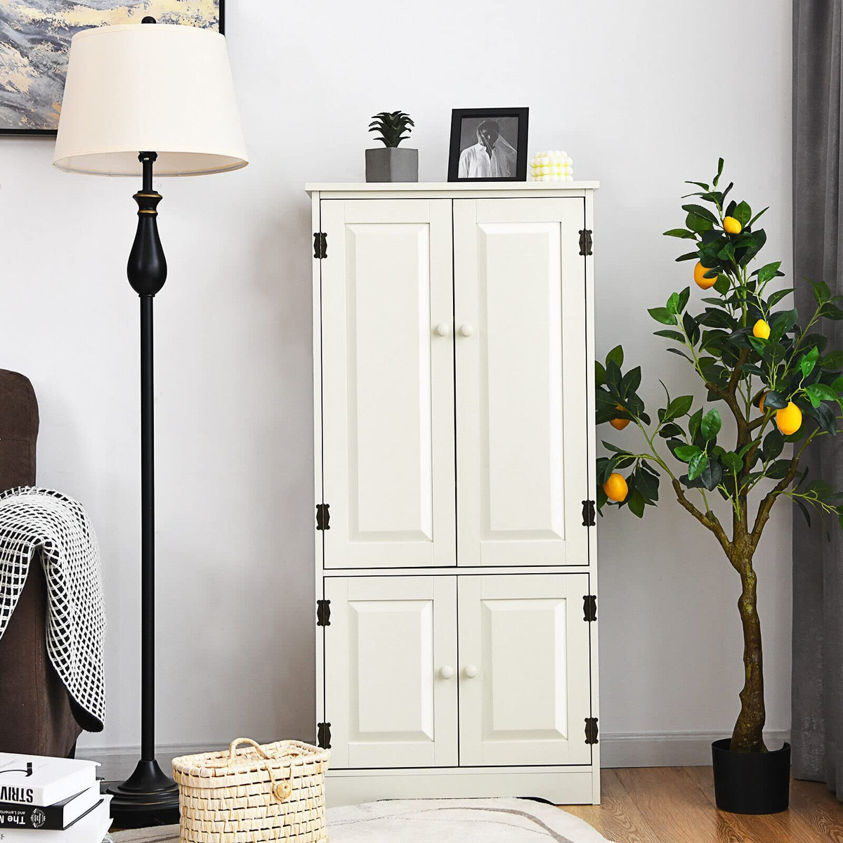 Giantex Sideboard Buffet Storage Cabinet, Antique Low Floor Cabinet, Pantry Cabinet