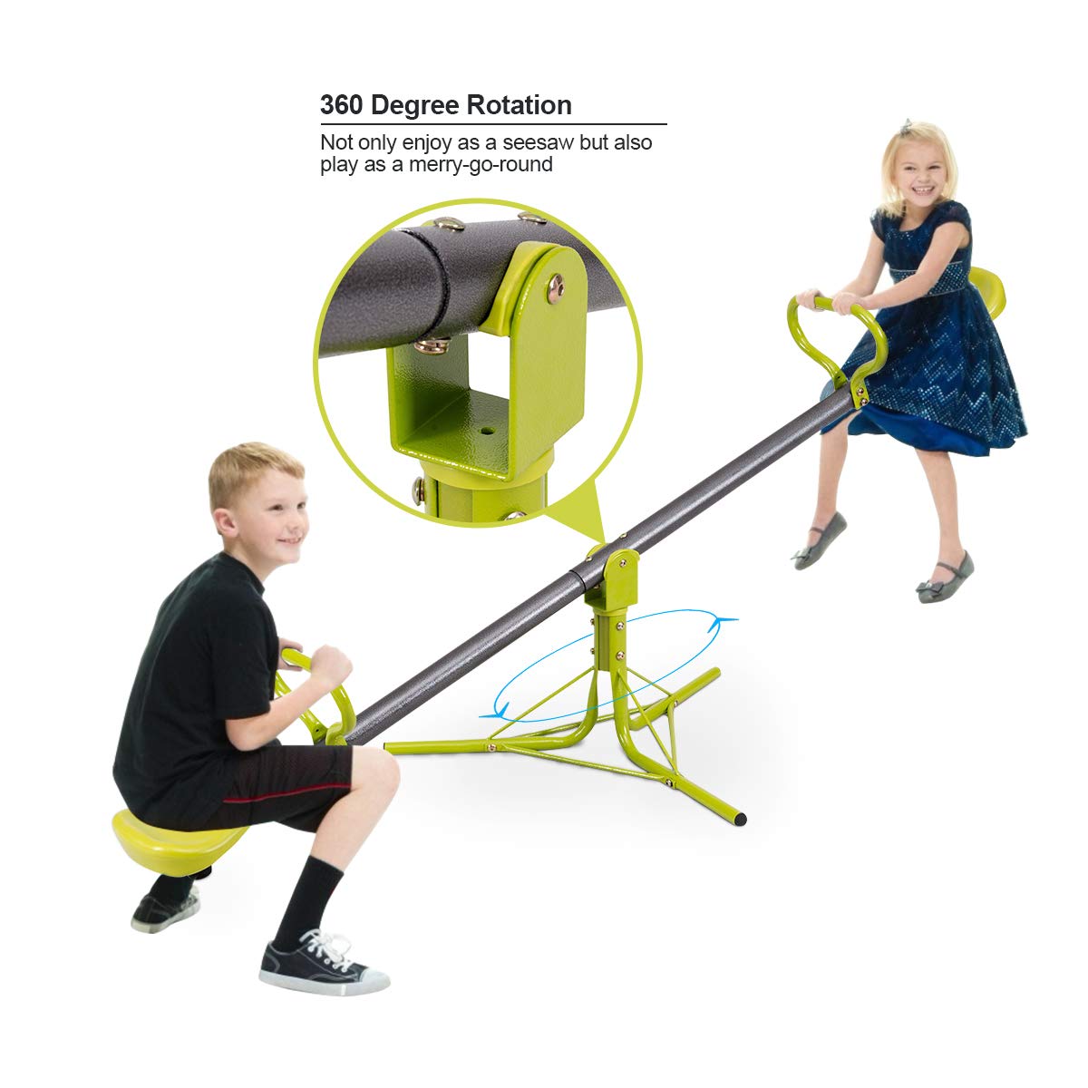 Swivel Children Teeter Totter Outdoor Play Set for 2 Children