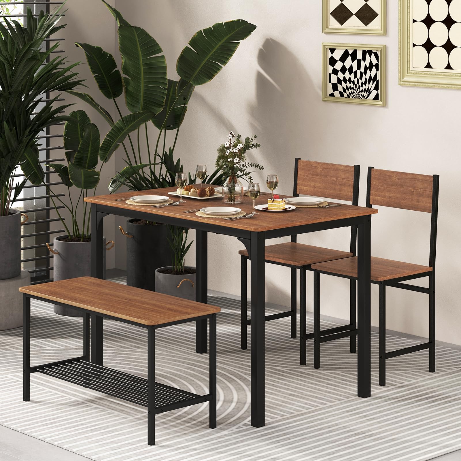 Giantex 4-Piece Dining Table & Chair Set
