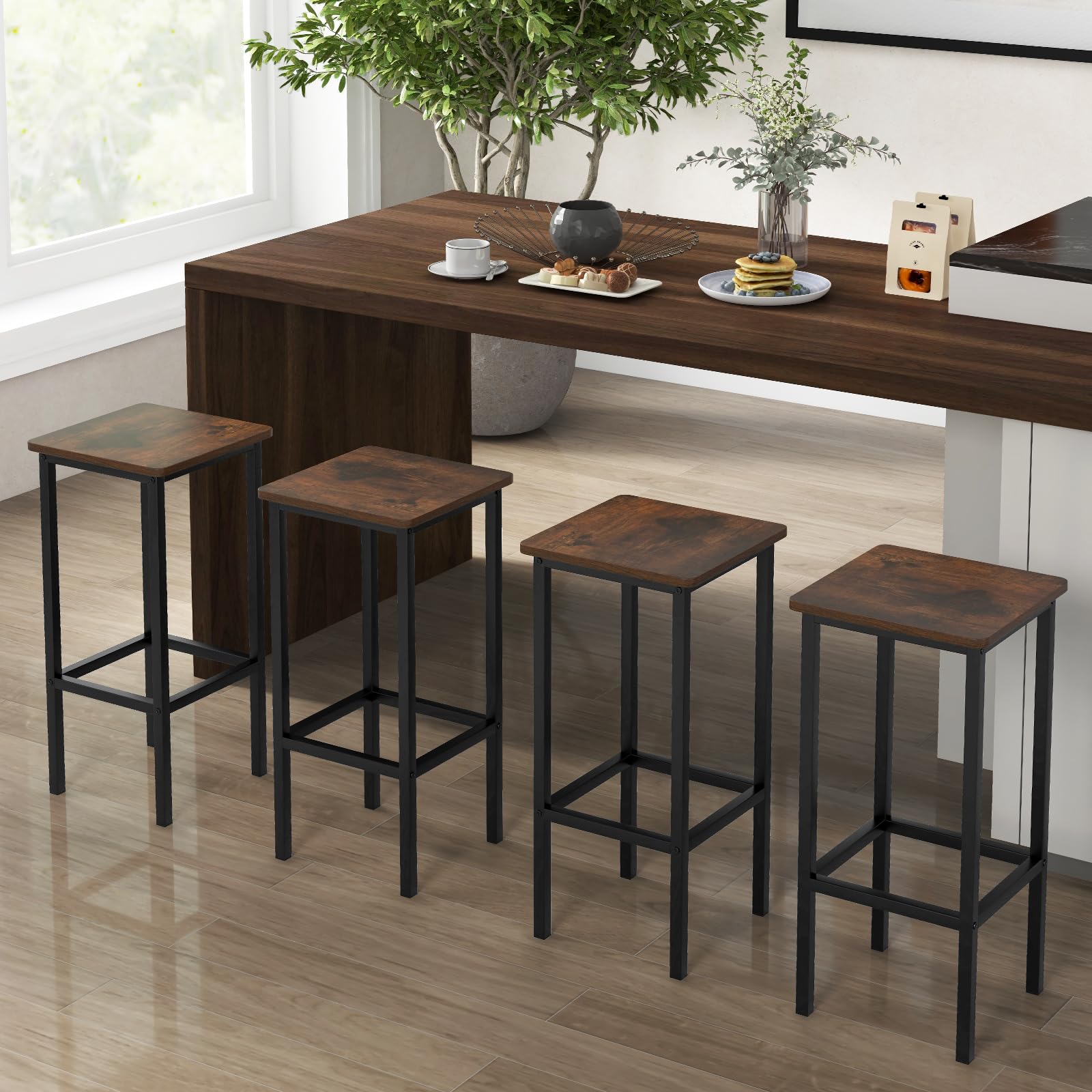 72cm Bar Chair with Metal Legs & Footrest