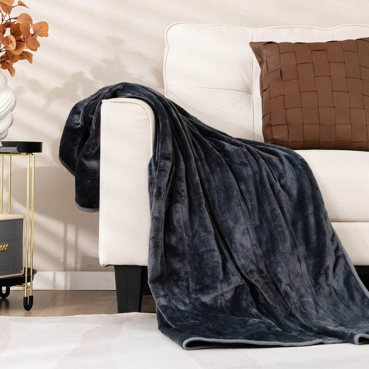 Electric Heated Blanket Throw, Double-Sided Fleece Soft Fast Heating Blanket w/9 Heat Settings, 9 Hours Timing Function