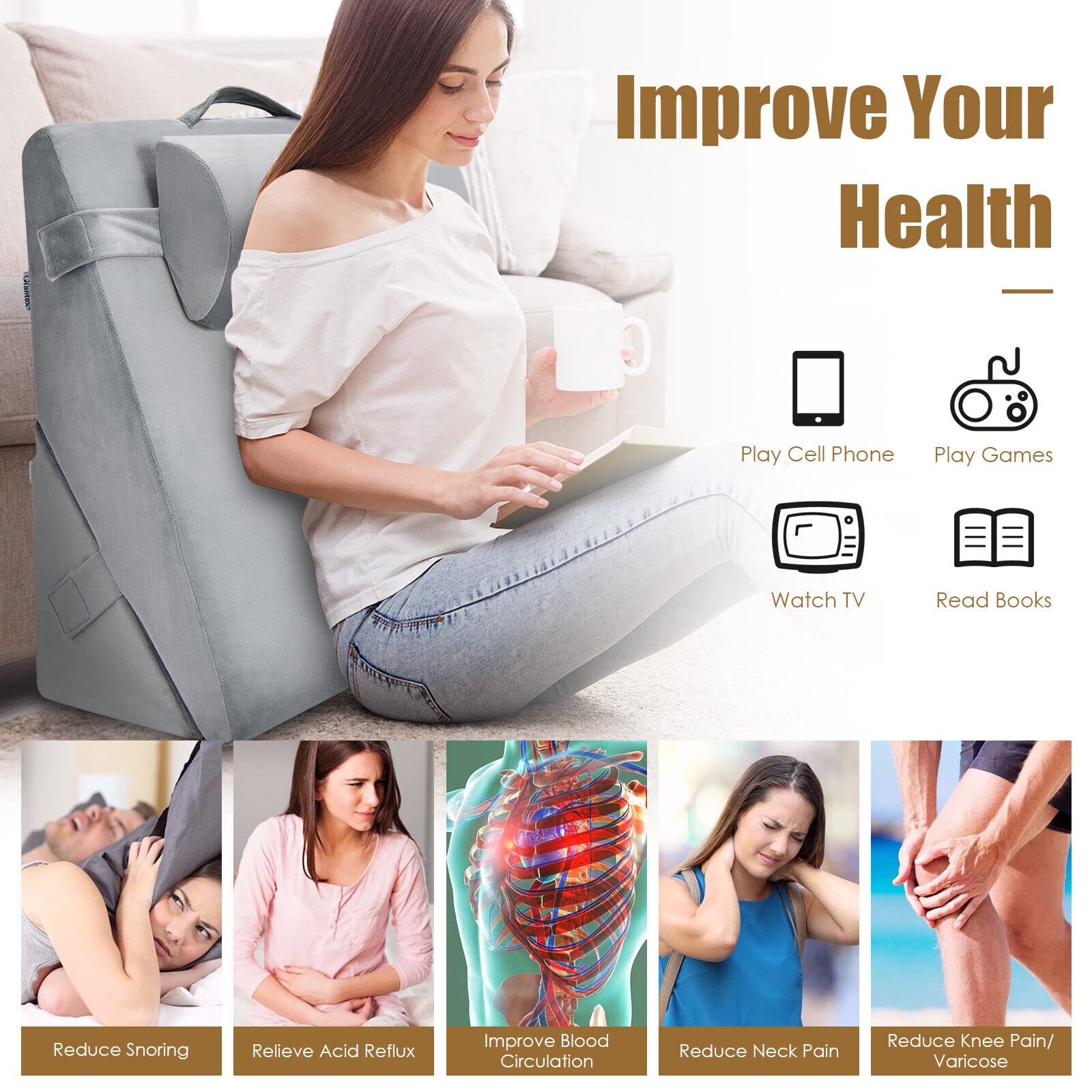 Giantex Giantex Adjustable Bed Wedge Pillow
