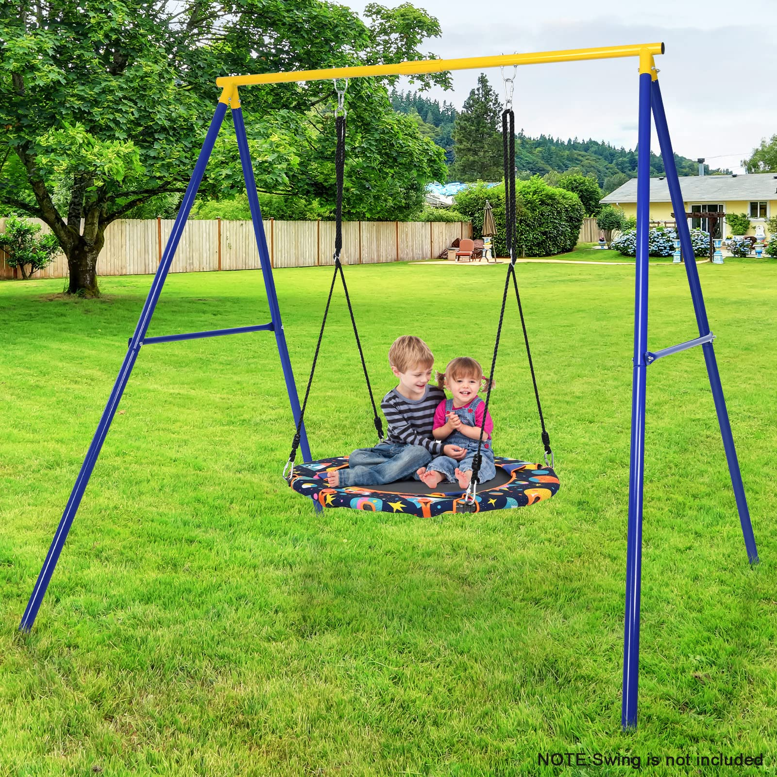 Metal Swing Stand, Steel A-Frame Hammock Frame, Extra Large Heavy Duty, Only The Frame