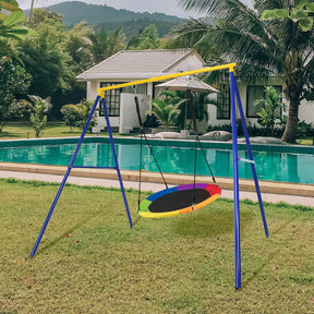 Heavy Duty Steel Swing Frame, 1.8M Large A-Frame Swing Stand w/Ground Stakes
