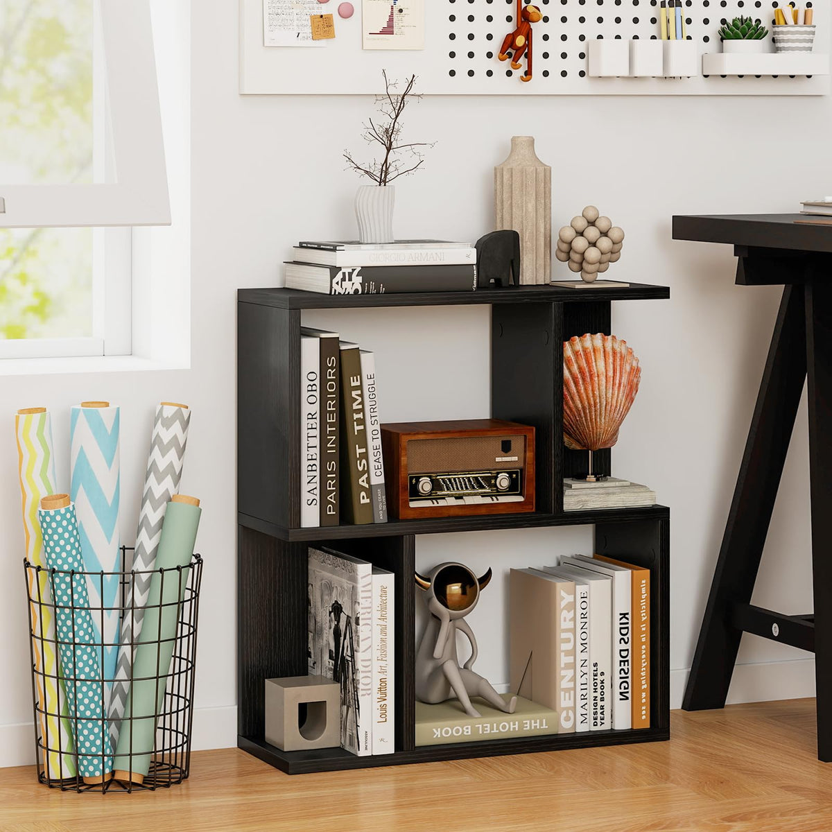 3-Tier Bookshelf, Display Shelf for Small Space