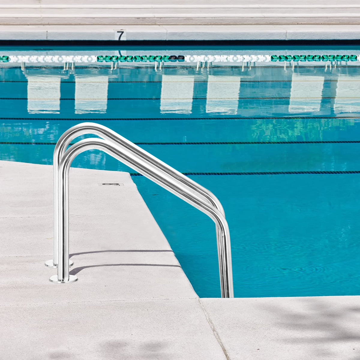 3-Step Split Stainless Steel Pool Ladder, Heavy Duty Steel Ladder for In Ground Pools