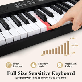61-Key Foldable Piano Keyboard, Full-size Electronic Keyboard w/ MIDI & Split Function, Headphone & Sustain Pedal