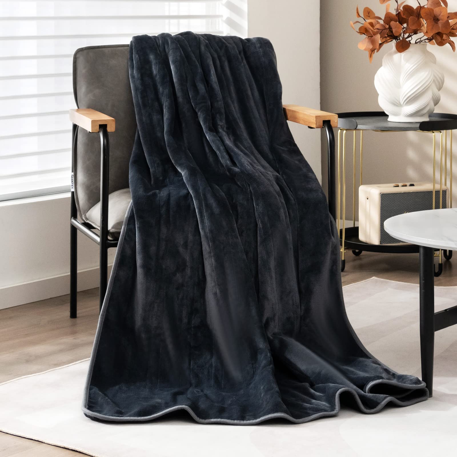 Electric Heated Blanket Throw, Double-Sided Fleece Soft Fast Heating Blanket w/9 Heat Settings, 9 Hours Timing Function