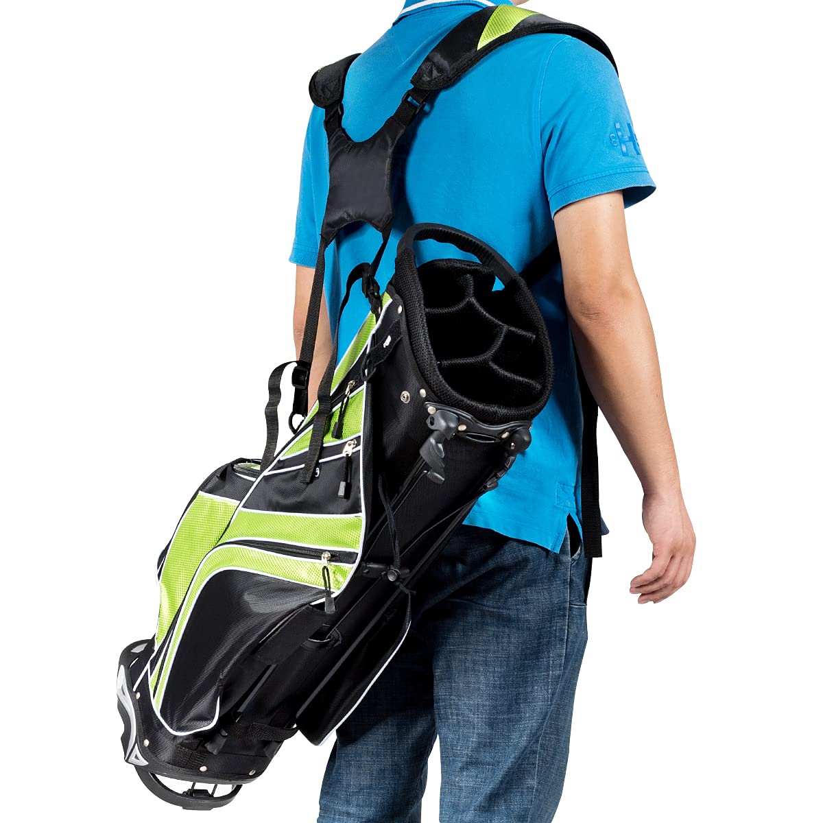 Stand Bag, Golf Club Bag with 6 Way Organizer Divider Top, 7 Zippered Pockets Including Cooler Bag & Waterproof Pockets