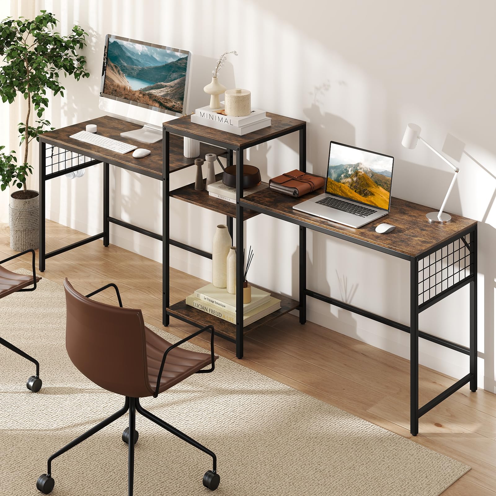 240 cm Long Convertible 2-Person Desk