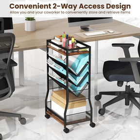 Rolling File Utility Cart w/ 2 Drawers, Lockable Wheels for Home Office