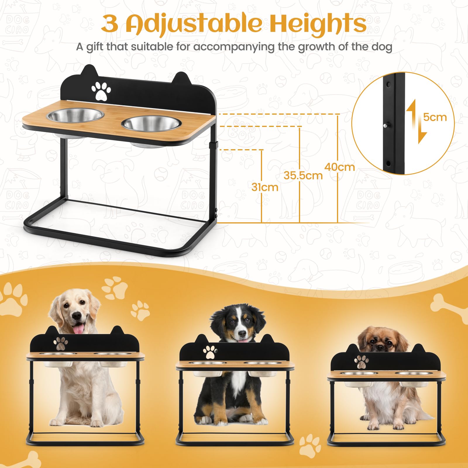 Elevated Dog Bowls, Metal Raised Dog Bowl Stand