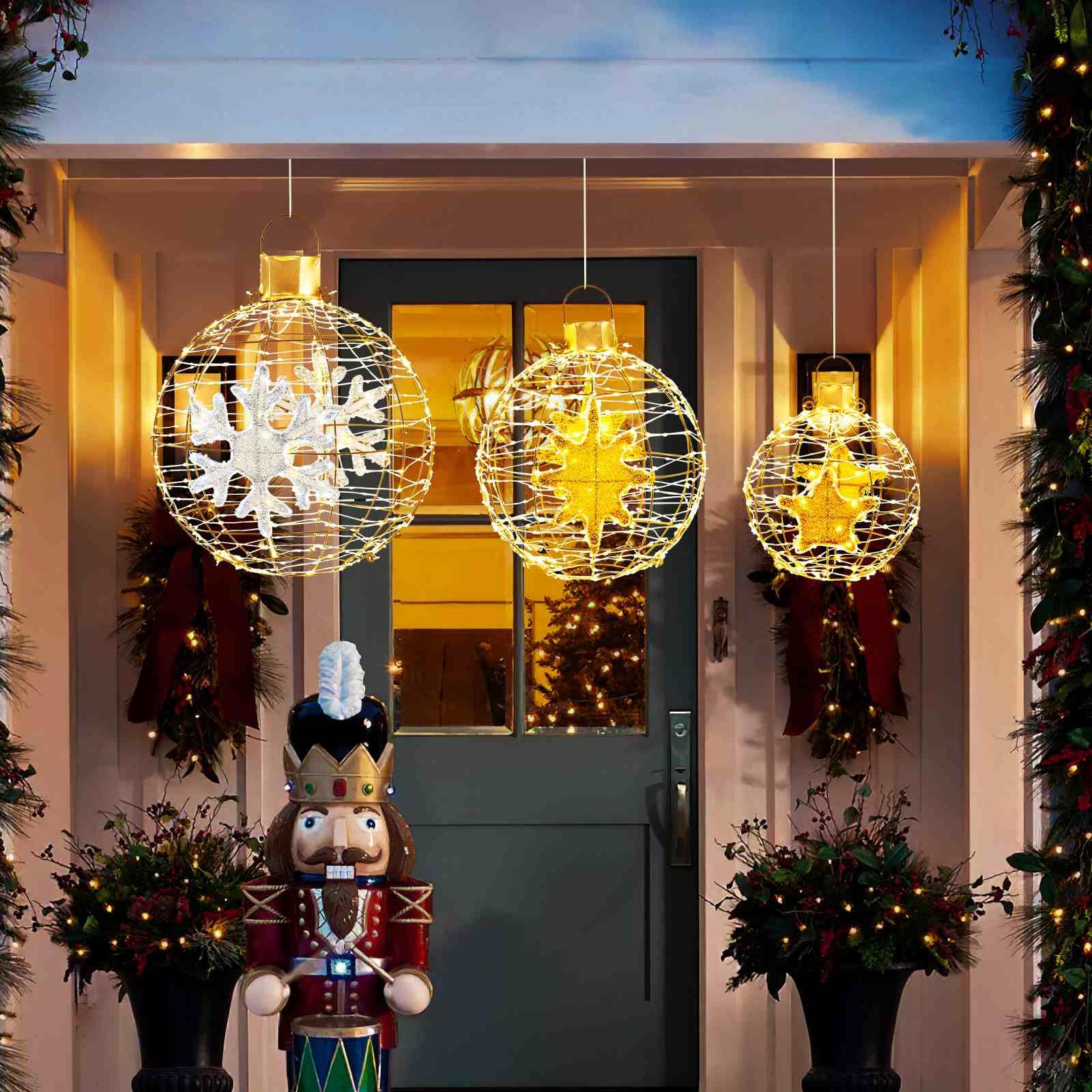 3 Piece Pre-Lit Lantern Balls with 732 Bright LED Lights