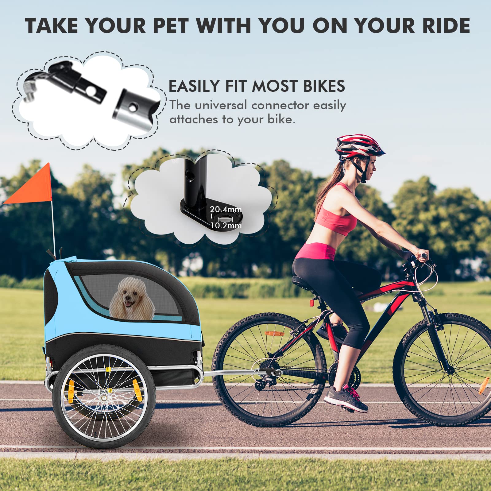 Pet Bike Trailer Holds 40kg Bicycle Trailer for Small & Medium-Sized Dogs