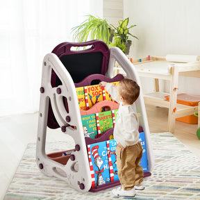 Kids 3 in 1 Kids Art Easel, Double Sided Magnetic Whiteboard & Chalkboard