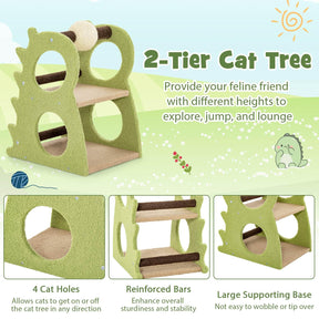 2-Tier Modern Cat Tree for Indoor Cats