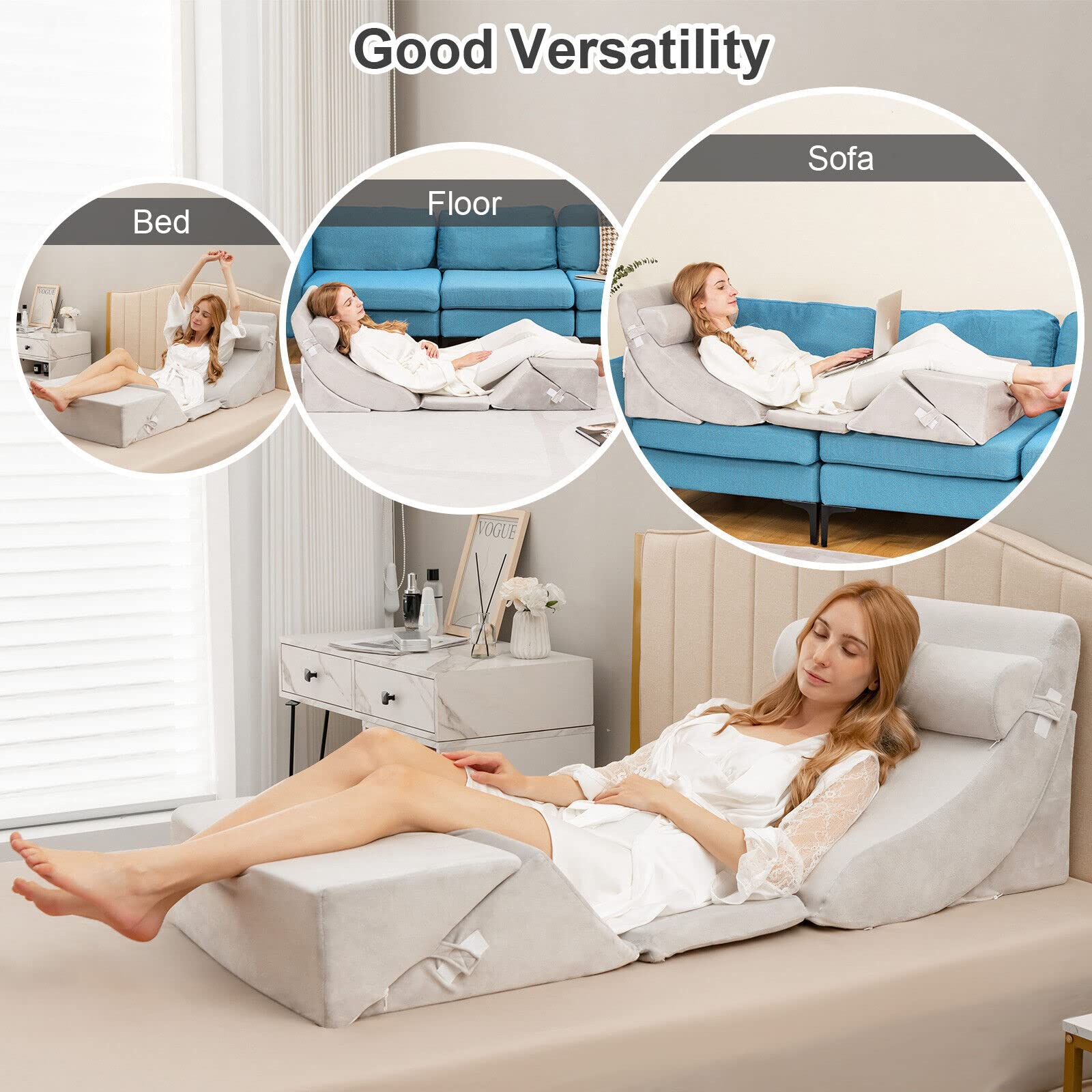 Giantex 6PCS Orthopedic Bed Wedge Pillow Set