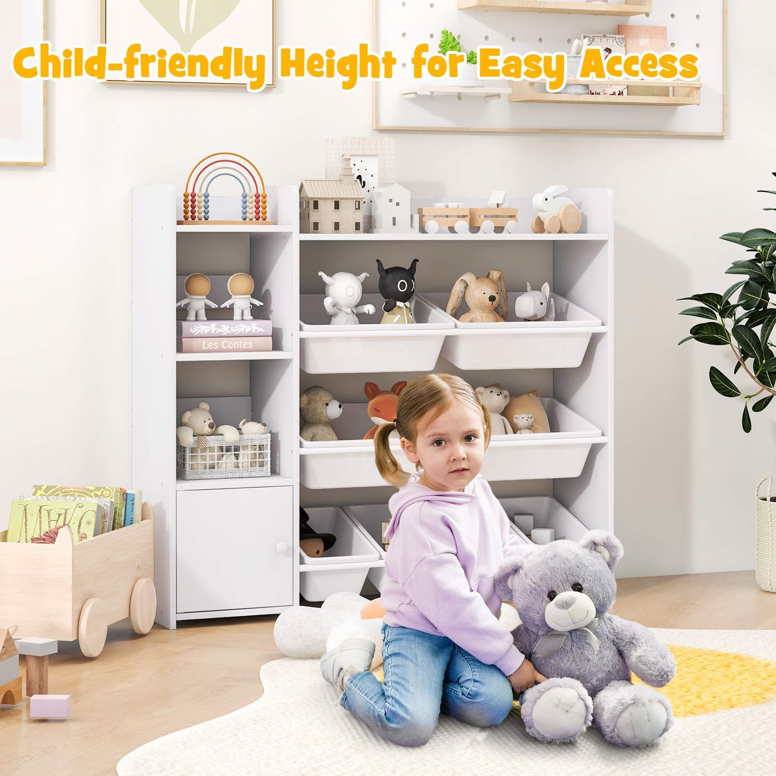 HONEY JOY Kids Bookshelf, Toy Storage Organiser