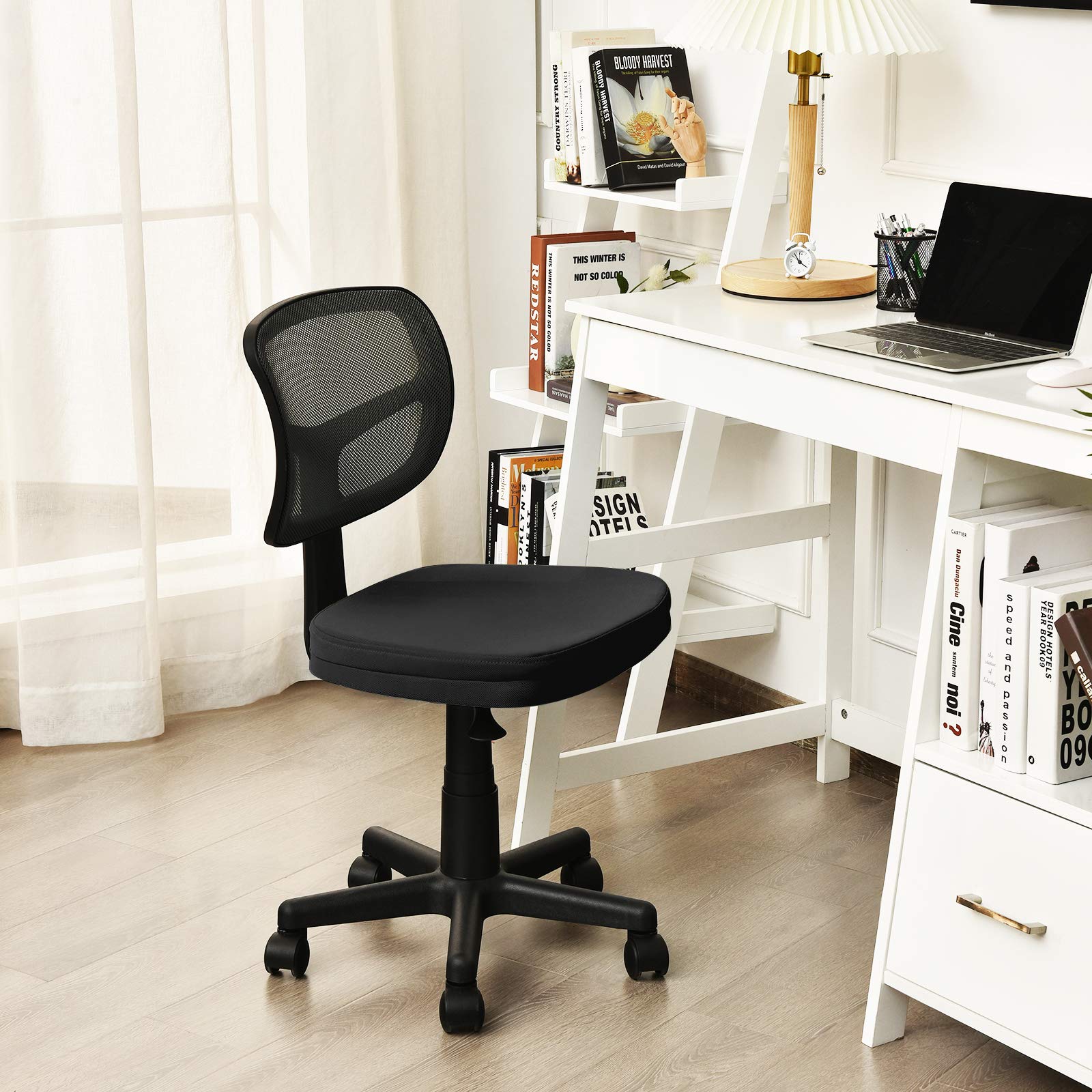 Giantex Low-Back Office Chair, Armless Computer Chair w/Y-Shaped Support