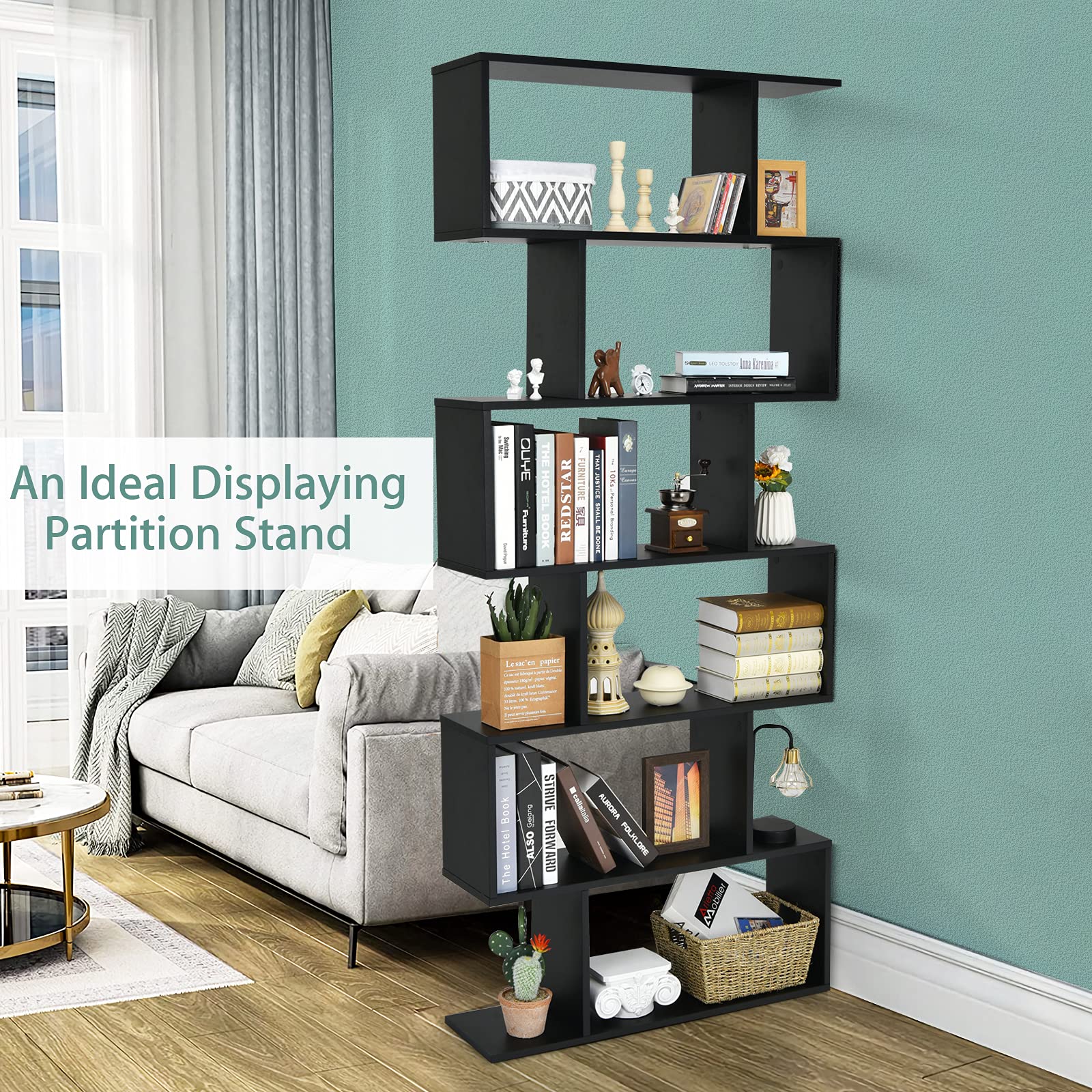 GIANTEX 6-Tier Shelf Bookcase