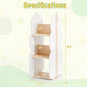 Kid's 360° Rotating Bookshelf Toy Storage Organizer with 5 Shelves