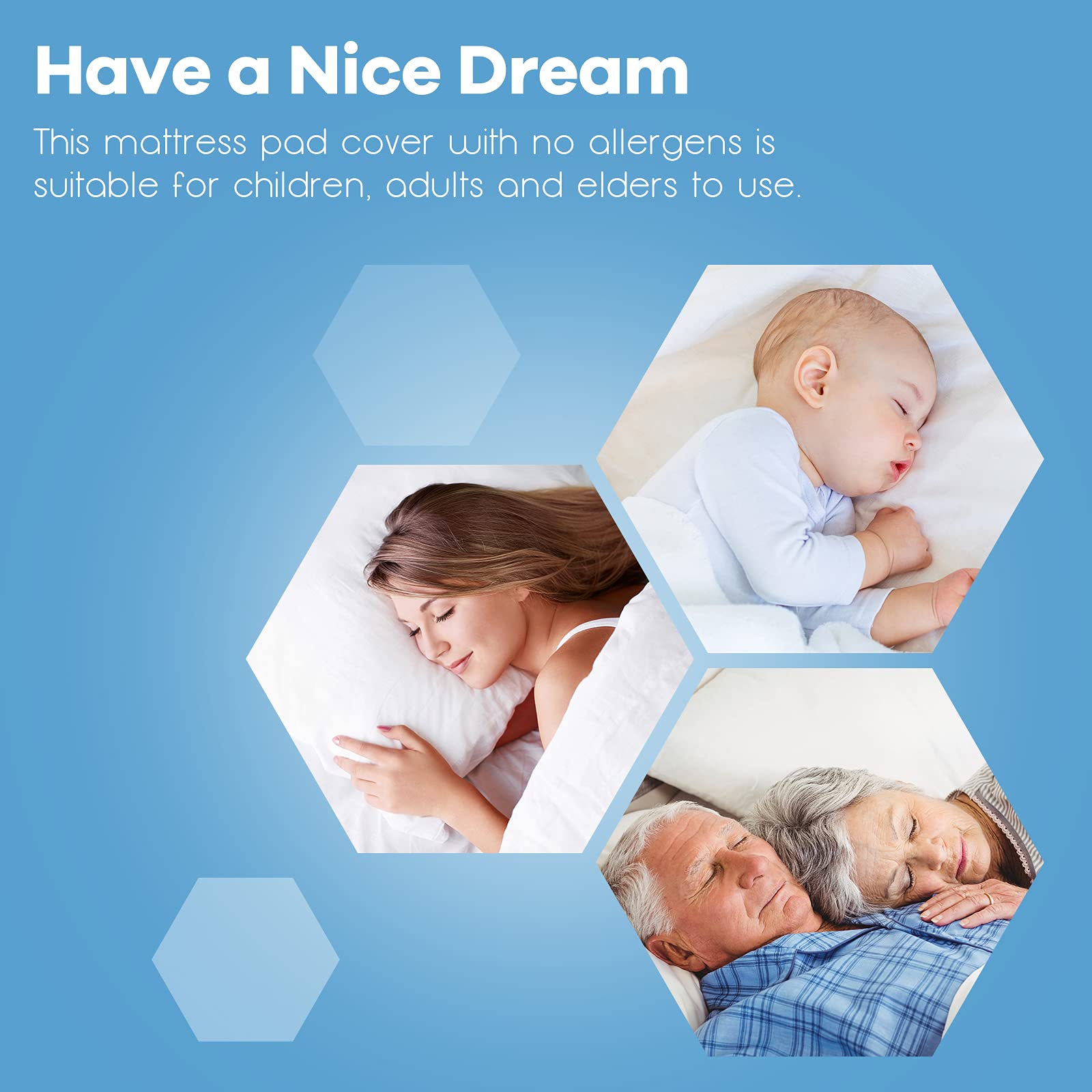 Mattress Pad Cover, Single/Double/Queen/King Size