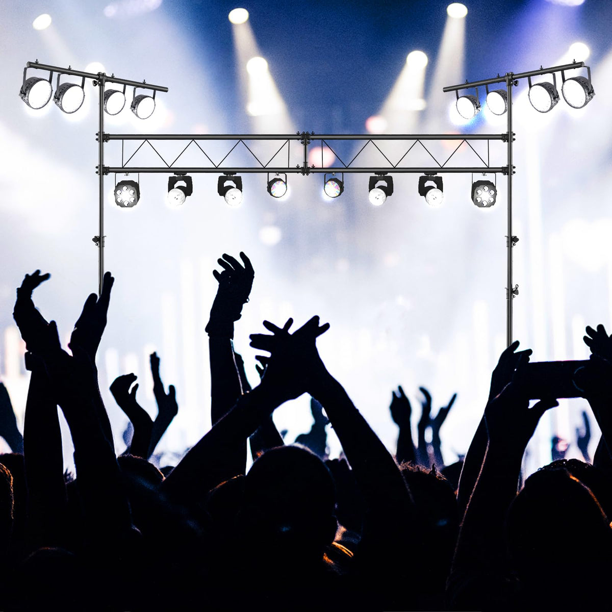 Giantex 4m Lighting Truss System, Heavy Duty Metal Lighting Stand with Adjustable Height