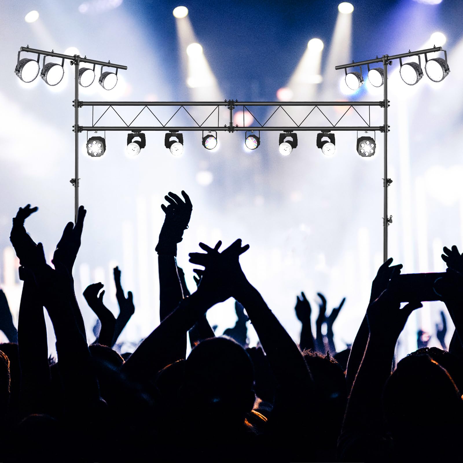 Giantex 4m Lighting Truss System, Heavy Duty Metal Lighting Stand with Adjustable Height