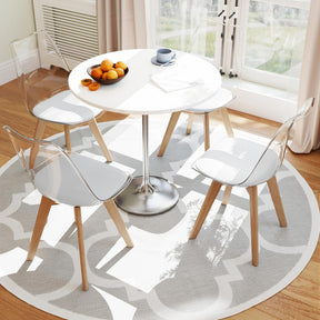 Set of 4 Clear Dining Chairs, Armless Modern Dining Chairs with Transparent Backrest